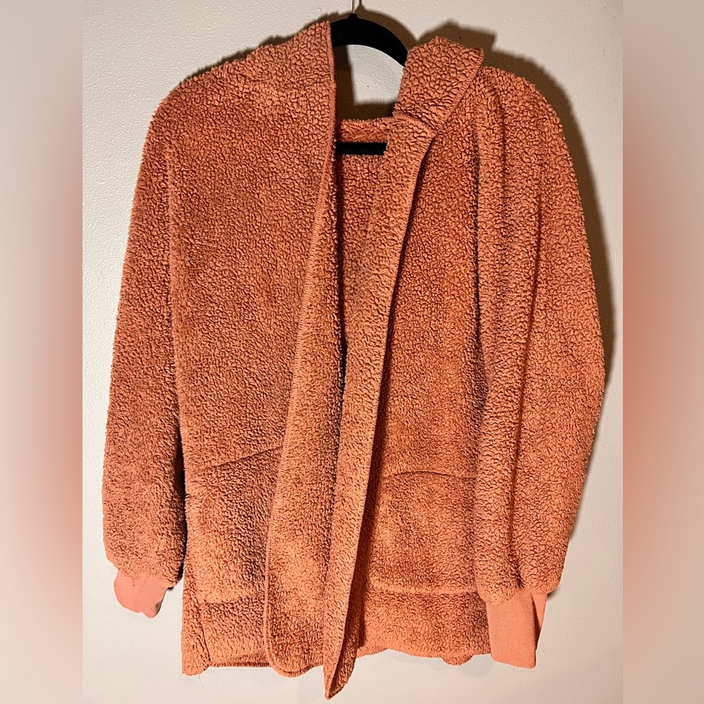 Mauve Teddy Bear Hoodie Sz M